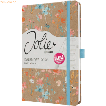 4004360770029 - Buchkalender J6807 braun blau rot orange 2 Seiten   1 Woche  4004360770029 Sigel