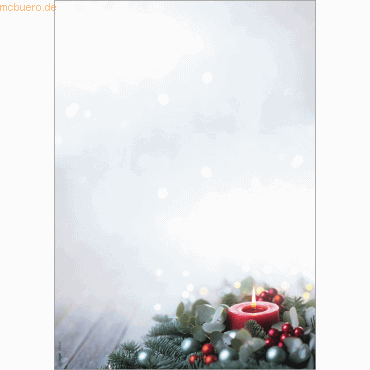 4004360770081 - SIGEL Weihnachtsbriefpapier Candlelight Cheer Motiv DIN A4 90 g qm 100 Blatt