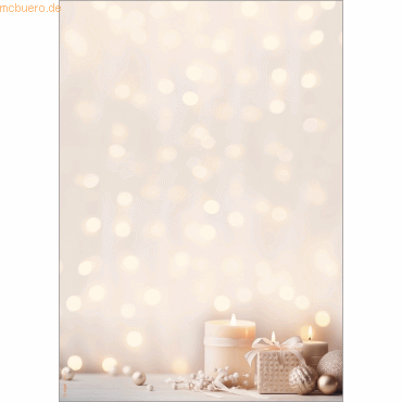 4004360770135 - Motivpapier Golden Glow A4 Kerzen-Motiv für Drucker Kopierer geeignet FSC®-Papier beige-chamois-creme-gold 100 Blatt 4004360770135 - Motivpapier Golden Glow A4 Kerzen-Motiv für Drucker Kopierer geeignet FSC®-Papier beige-chamois-creme-gold 100 Blatt