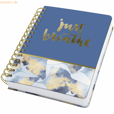 4004360770999 - SIGEL Notizbuch mit Spirale Jolie® ca DIN A5 punktkariert blau gold Hardcover 240 Seiten