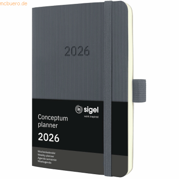 4004360772214 - Wochenkalender Conceptum ca A6 Softcover dunkelgrau 2026