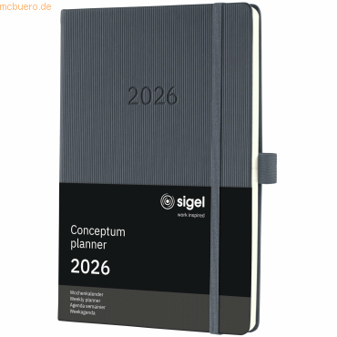 4004360772993 - Buchkalender C2666 dunkelgrau 2 Seiten   1 Woche  4004360772993 Sigel