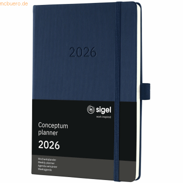 4004360773112 - Buchkalender C2662 Conceptum dunkelblau 2 Seiten   1 Woche  (ca A5) 2026 4004360773112 Sigel