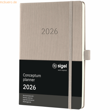4004360773174 - Wochenkalender Conceptum 2026 C2660 A5 192 Seiten 1 Jahr 2 Seiten für je 1 Woche PEFC®-Papier Kunststoff taupe