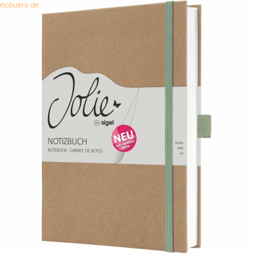 4004360773778 - SIGEL Notizbuch  Jolie® ca DIN A5 blanko braun mintgrün Hardcover 192 Seiten 1 St