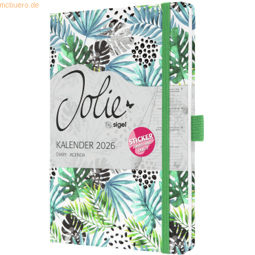 4004360774706 - 2 x Wochenkalender Jolie ca A5 Hardcover Green Jungle Fever 202