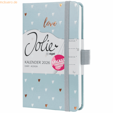 4004360775215 - 2 x Wochenkalender Jolie ca A6 Hardcover Grey Love 2026
