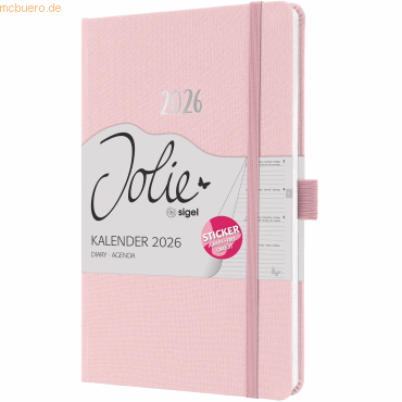 4004360775338 - 2 x Wochenkalender Jolie ca A5 Hardcover soft pink 2026