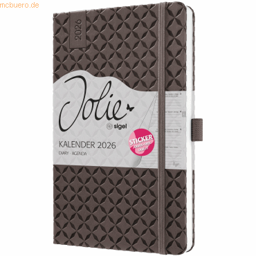 4004360775727 - 2 x Wochenkalender Jolie ca A5 Hardcover coffee brown 2026