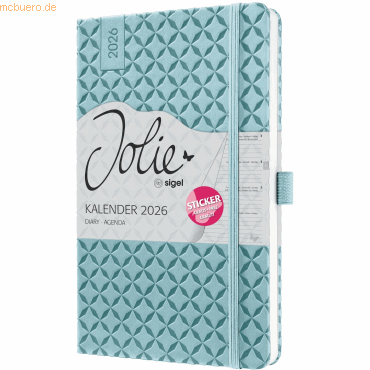 4004360775840 - 2 x Wochenkalender Jolie ca A5 Hardcover sky blue 2026