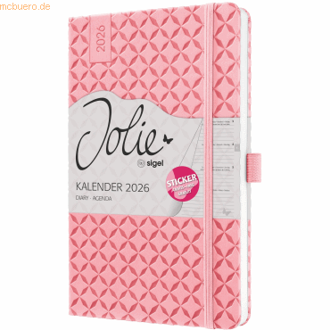 4004360775871 - 2 x Wochenkalender Jolie ca A5 Hardcover rose pink 2026