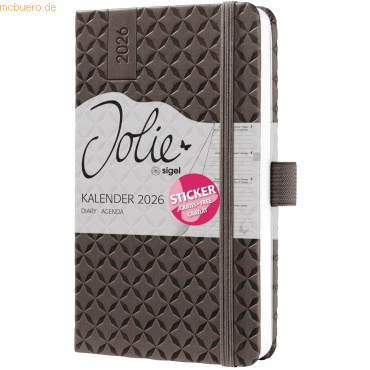 4004360776168 - 2 x Wochenkalender Jolie ca A6 Hardcover coffee brown 2026