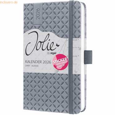 4004360776199 - 2 x Wochenkalender Jolie ca A6 Hardcover glacier grey 2026