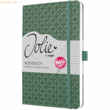 4004360776632 - 2 x Notizbuch Jolie Hardcover ca A5 natural green 174 Seiten li