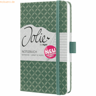 4004360776663 - 2 x Notizbuch Jolie Hardcover ca A6 natural green 174 Seiten li