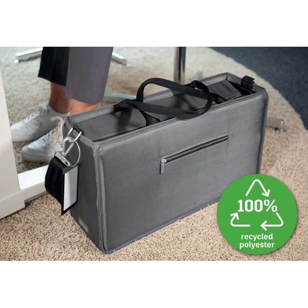 4004360776892 - Laptoptasche Desk Sharing Bag Premium L für Laptops bis 173″ 2 große und 5 kleine Fächer Tragegriffe Schultergurt RPET dunkelgrau