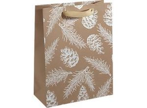 4004360777691 - Geschenktasche Pines Cones and Pine Branches mit Folienveredelung FSC Mix 5 Stück