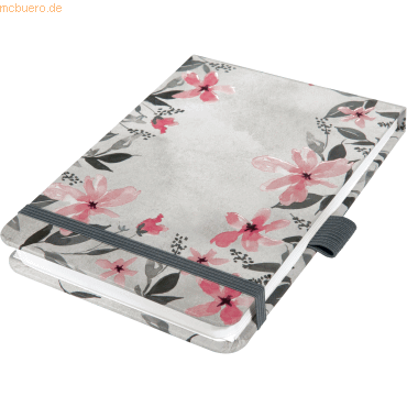 4004360786693 - 2 x Notizblock Jolie Dot-Lineatur A6+ Loose Florals Grey 158 Sei