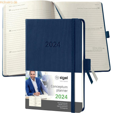 4004360791116 - SIGEL Taschenkalender Conceptum 2024 dunkelblau 4004360791116 SI