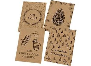 4004360792908 - Postkarten-Set Weihnachten Natural Christmas 24 Stück 12 Motive DIN A6 Kraftkarton braun