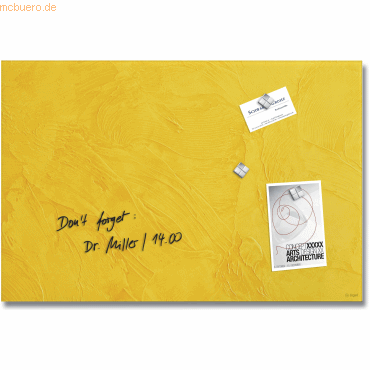 4004360800818 - GL393 Glas Magnettafel Artverum Yellow 60x40cm gelb Magnetboard Tafel Memo GL393-A - Sigel 4004360800818 - GL393 Glas Magnettafel Artverum Yellow 60x40cm gelb Magnetboard Tafel Memo GL393-A - Sigel