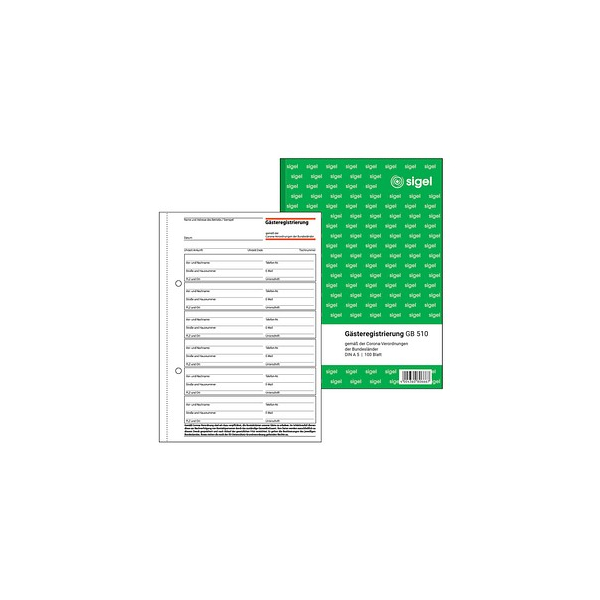 4004360806667 - Formularbuch Gästeregistrierung - A5 100 Blatt 4004360806667 SI