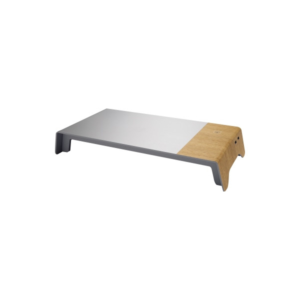 4004360820601 - Monitorständer Smartstyle USB 52 x 8 x 25 cm (B x H x T) 5kg nicht höhenverstellbar Kunststoff Acryl metallic holzlook 400436082