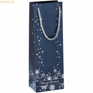 4004360835131 - Geschenktragetasche für 1 Flasche Silver Snowflakes silber Motiv 125x85x36cm 4004360835131 3 Stück