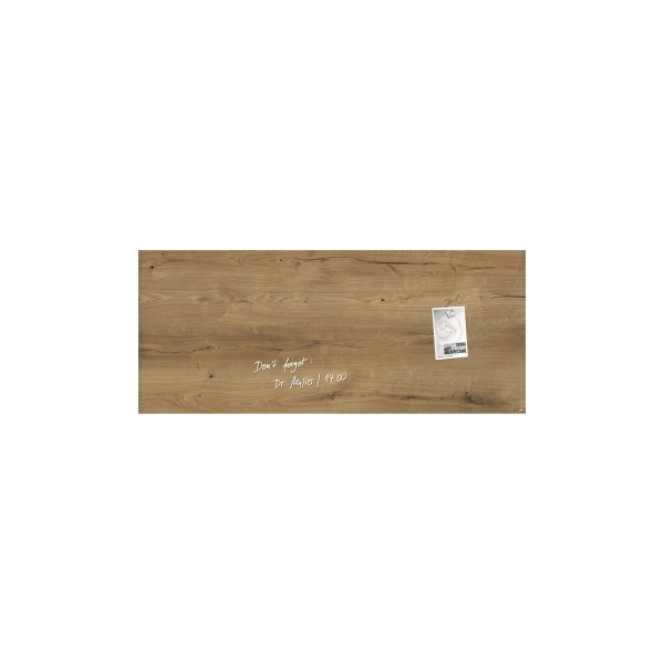 4004360836046 - Glas-Magnetboard artverum GL 247 130x55cm braun Design Natural Wood 4004360836046 Sigel