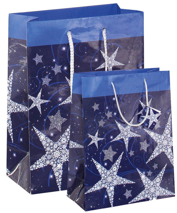 4004360845024 - Geschenktasche GT026 inkl Bodeneinlage für mehr Stabilität Weihnachten Weihnachts-Motiv Shining Stars 170mm x 230mm 4004360 5 Stück