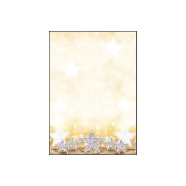 4004360849633 - Motiv-Weihnachtsbriefpapier Glitter Stars DP029 A4 90g  4004360849633 100 Blatt