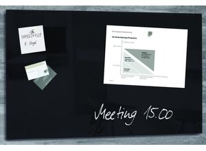 4004360887642 - SIGEL Glas-Magnettafeln G-Magnetboard schwarz 100x65cm 1000 x 650 cm Tempered Glas Rückseite Metall Schwarz
