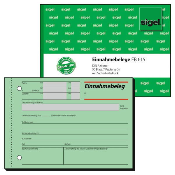 4004360910241 - - Einnahmebeleg din A6 quer 60g m² 50 Bl din A6 quer 60g m² 50 Bl