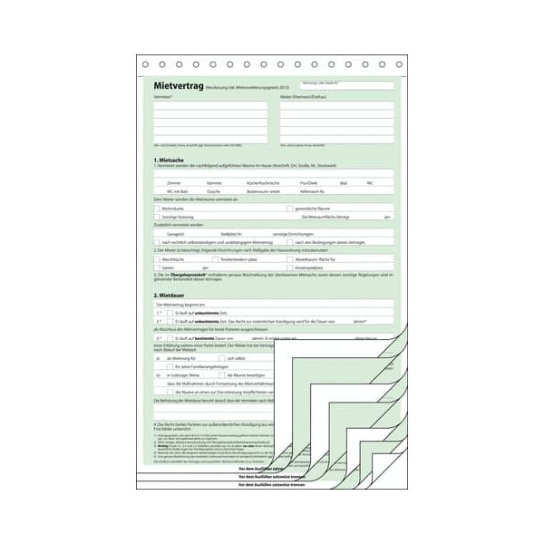 4004360915598 - - Mietvertrag din A4 selbstdurchschreibend 1 Durchschlag 4 x 2 Bl