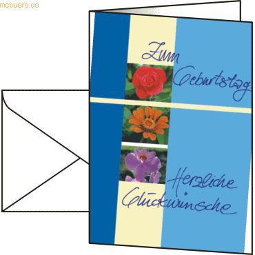 4004360969294 - - Faltkarte Geburtstagskarte din A6 220g m² farbig Geburtstag Trio 10 St Pack
