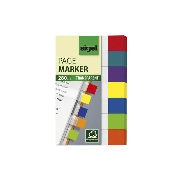 4004360972577 - SIGEL Haftmarker transparent rot türkis violett gelb blau grün orange 7x 40 Streifen