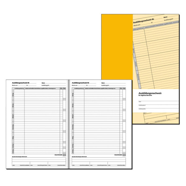 4004360973536 - sigel Ausbildungsnachweis tägliche Eintragungen Formularbuch AW480 - 28 Blatt