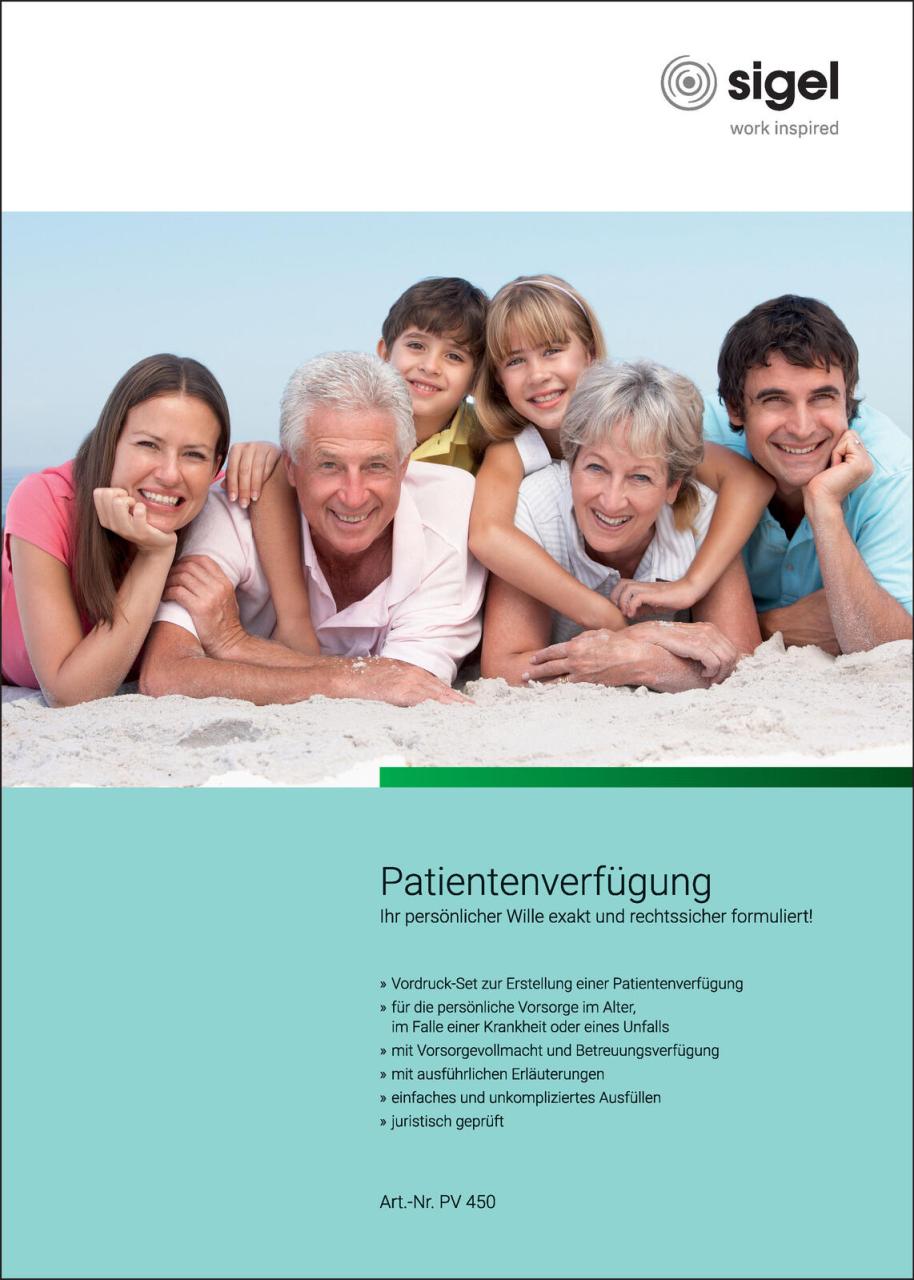 4004360973635 - SIGEL Patientenverfügung Patientenverfügung Patientenverfügung PV450 DIN A4 7 Vordrucke + 1 Umschlag Seiten