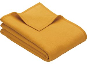 4004406136901 - Wohndecke IBENA Luxus Wohndecken Gr B L 150 cm x 200 cm gelb (gelbgold) Baumwolldecken verschiedene Größen unifarbenes Design Kuscheldecke Bestseller