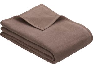 4004406302351 - Wohndecke IBENA Luxus Wohndecken Gr B L 180 cm x 220 cm braun (espresso) Baumwolldecken verschiedene Größen unifarbenes Design Kuscheldecke