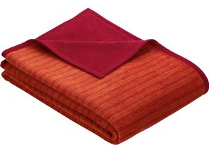 4004406302436 - Wohndecke IBENA Fano Wohndecken Gr B L 150 cm x 200 cm rot Decken Wohnmantel mit Druckknöpfen Kuscheldecke