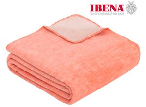 4004406377656 - Wohndecke IBENA Jacquard Decke Dublin Wohndecken Gr B L 150 cm x 200 cm orange (coral rose) in trendigen Pastellfarben