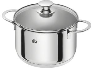 4004416404038 - BSF Kochtopf BSF Bordeaux  Edelstahl  Glas  35 L  rund  Messskala Sandwichboden  Kochen Töpfe Kochtöpfe