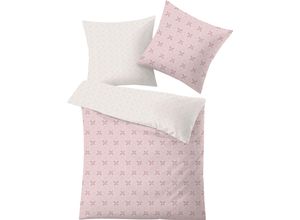 4004478304604 - Bettwäsche KLEINE WOLKE Lucy Gr B L 155 cm x 220 cm (1 St) B L 80 cm x 80 cm (1 St) Mako-Satin rosa (old rose) Bettwäsche 155x220 cm mit modernen Blüten