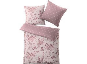 4004478318762 - Bettwäsche KLEINE WOLKE Countryrose Gr B L 155 cm x 220 cm (1 St) B L 80 cm x 80 cm (1 St) Mako-Satin lila Bettwäsche 155x220 cm mit floralem Muster