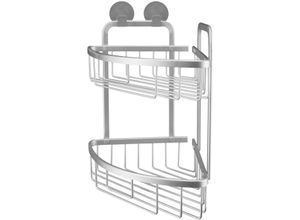 4004478326095 - Duschkorb KLEINE WOLKE Rocco grau (aluminiumfarben) B288cm H312cm T210cm Aluminium Aufbewahrungsboxen BxTxH 288x21x312 cm Aluminium