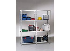4004514121509 - Steckregal Stecksystem Grund- und Anbauregal Regale Metall weiß 1800x2400x500 mm 8 Böden Gr B H T 240 cm x 180 cm x 50 cm weiß Werkstatt-Regale 4004514121509 - Steckregal Stecksystem Grund- und Anbauregal Regale Metall weiß 1800x2400x500 mm 8 Böden Gr B H T 240 cm x 180 cm x 50 cm weiß Werkstatt-Regale