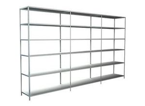 4004514122506 - Steckregal Stecksystem Grund- und 2x Anbauregale Regale Metall weiß 2300x2600x350 mm 18 Böden Gr B H T 260 cm x 230 cm x 35 cm weiß Werkstatt-Regale