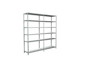 4004514122575 - Steckregal Stecksystem Grund- und Anbauregal Regale Metall weiß 2300x2200x500 mm 12 Böden Gr B H T 220 cm x 230 cm x 50 cm weiß Werkstatt-Regale