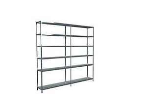 4004514123039 - Steckregal Stecksystem Grund- und Anbauregal Regale Metall verzinkt 2300x2400x350 mm 12 Böden Gr B H T 240 cm x 230 cm x 35 cm silberfarben Werkstatt-Regale